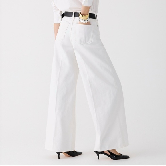 J. Crew High-rise superwide-leg‎ jean in white size 26 NWT BX951 - Picture 2 of 12
